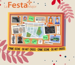 Dibuix d'un taulell que investiga un crim